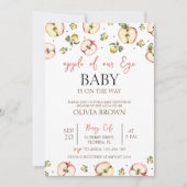 目の赤ちゃんシャワーのかわいいリンゴ 招待状 (正面)