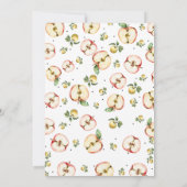 目の赤ちゃんシャワーのかわいいリンゴ 招待状 (裏面)