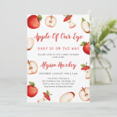 目の赤ちゃんシャワーのかわいいリンゴ 招待状 (スタンド正面)