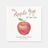 目の赤ちゃんシャワーのりんご スタンダードカクテルナプキン (正面)
