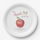 目の赤ちゃんシャワーのりんご ペーパープレート (正面)