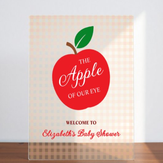 目の赤ちゃんシャワーのリンゴ アクリルサイン