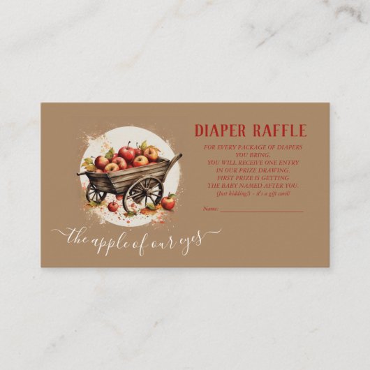 目の赤ちゃんシャワーのリンゴ エンクロージャーカード (正面)