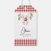 目の赤ちゃんシャワーのリンゴ ギフトタグ (正面)