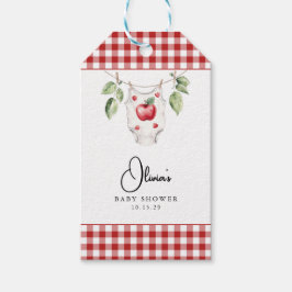 目の赤ちゃんシャワーのリンゴ ギフトタグ
