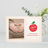 目の赤ちゃんシャワーのリンゴ サンキューカード (スタンド正面)