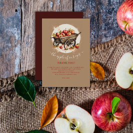 目の赤ちゃんシャワーのリンゴ サンキューカード