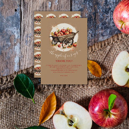 目の赤ちゃんシャワーのリンゴ サンキューカード