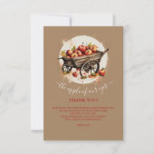 目の赤ちゃんシャワーのリンゴ サンキューカード (正面)