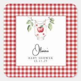 目の赤ちゃんシャワーのリンゴ スクエアシール