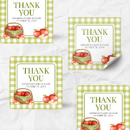 目の赤ちゃんシャワーのリンゴ スクエアシール