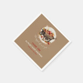 目の赤ちゃんシャワーのリンゴ スタンダードカクテルナプキン (角)