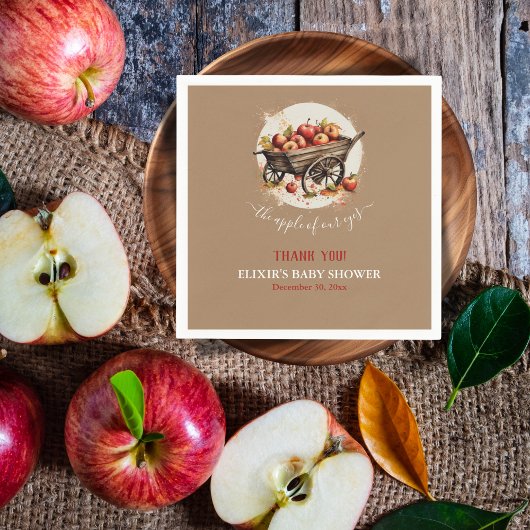 目の赤ちゃんシャワーのリンゴ スタンダードカクテルナプキン