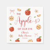 目の赤ちゃんシャワーのリンゴ スタンダードカクテルナプキン (正面)