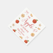 目の赤ちゃんシャワーのリンゴ スタンダードカクテルナプキン (角)