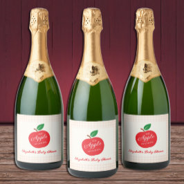 目の赤ちゃんシャワーのリンゴ スパークリングワインラベル