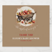 目の赤ちゃんシャワーのリンゴ スパークリングワインラベル (シングルラベル)