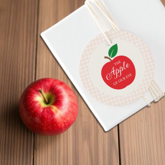 目の赤ちゃんシャワーのリンゴ フェイバータグ