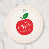 目の赤ちゃんシャワーのリンゴ フェイバータグ (正面)