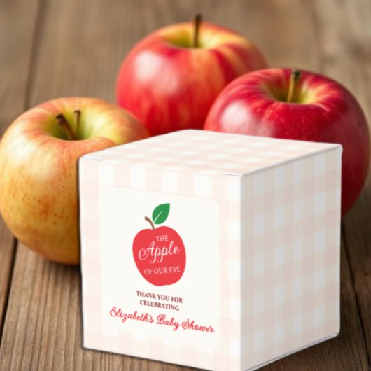 目の赤ちゃんシャワーのリンゴ フェイバーボックス