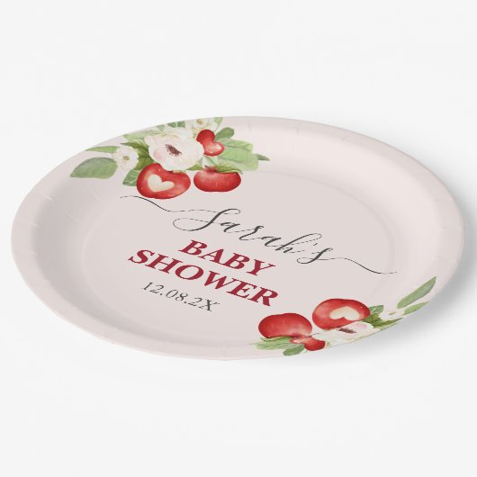目の赤ちゃんシャワーのリンゴ ペーパープレート (アングル)