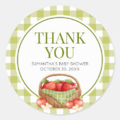 目の赤ちゃんシャワーのリンゴ ラウンドシール (正面)