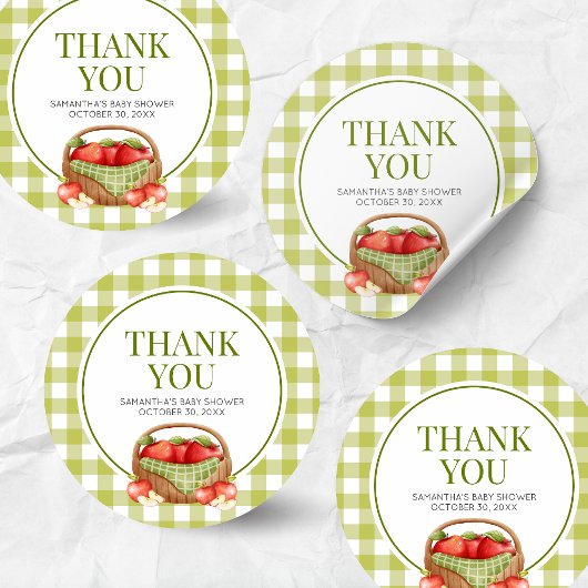 目の赤ちゃんシャワーのリンゴ ラウンドシール