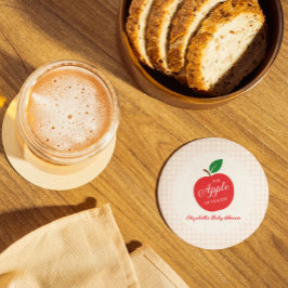 目の赤ちゃんシャワーのリンゴ ラウンドペーパーコースター