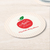目の赤ちゃんシャワーのリンゴ ラウンドペーパーコースター (アングル)