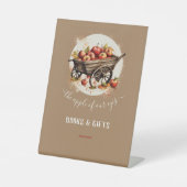 目の赤ちゃんシャワーのリンゴ 台座サイン (正面)