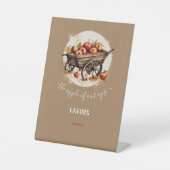 目の赤ちゃんシャワーのリンゴ 台座サイン (正面)