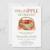 目の赤ちゃんシャワーのリンゴ 招待状 (正面)