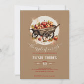 目の赤ちゃんシャワーのリンゴ 招待状 (正面)