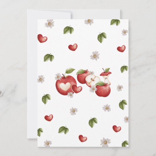 目の赤ちゃんシャワーのリンゴ 招待状 (裏面)