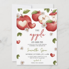 目の赤ちゃんシャワーのリンゴ 招待状