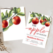 目の赤ちゃんシャワーのリンゴ 招待状