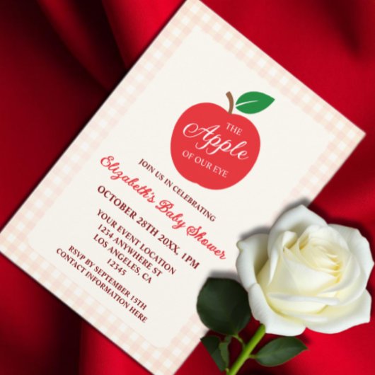 目の赤ちゃんシャワーのリンゴ 招待状