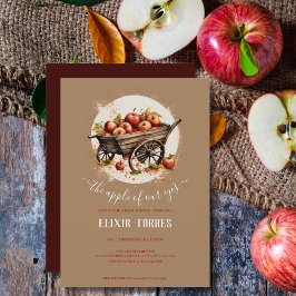 目の赤ちゃんシャワーのリンゴ 招待状