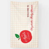 目の赤ちゃんシャワーのリンゴ 横断幕 (縦)