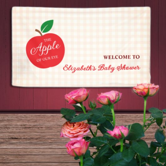 目の赤ちゃんシャワーのリンゴ 横断幕