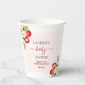 目の赤ちゃんシャワーのリンゴ 紙コップ (正面)