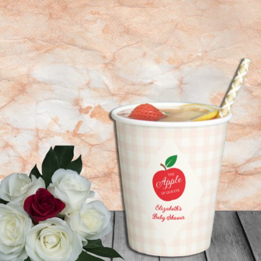 目の赤ちゃんシャワーのリンゴ 紙コップ