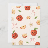 目の赤ちゃん男女兼用シャワーのリンゴ 招待状 (裏面)