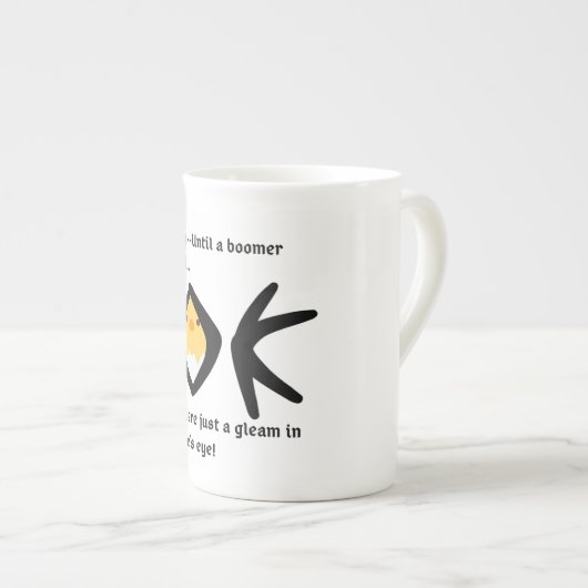 目の輝き – おもしろいカップ10ozフランジ効果 ボーンチャイナマグカップ (正面右)