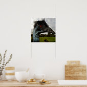 「目の輝き：Emuの好奇心に満ちた視線」 ポスター (キッチン)