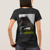 「目の輝き:Emuの好奇心に満ちた視線」 Tシャツ (裏面)