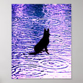 目の鋭い黒犬ポスター ポスター (正面)