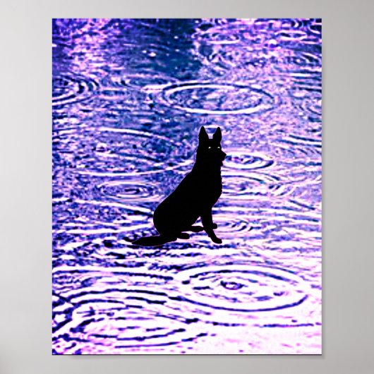 目の鋭い黒犬ポスター ポスター (正面)