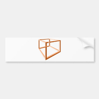 目の錯覚の不可能な錯覚3dの幾何学 バンパーステッカー