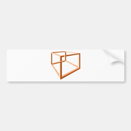 目の錯覚の不可能な錯覚3dの幾何学 バンパーステッカー (正面)
